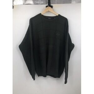 Izod Green T2k Pullover Cable Plaid Golf Sweater Boxy Men's XL Oversized